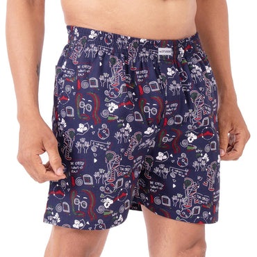Printed Shorts with Relaxed Fit for Casual Wear, 100% Mercerised Cotton.