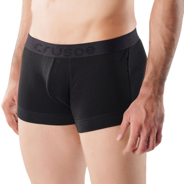 Crusoe black boxer brief underwear for men, premium fabric for all-day comfort and last long.