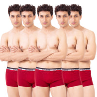 Crusoe Men’s solid trunk with Premium Cotton, Double-Layer Support & Label-Free Comfort – Pack of 5