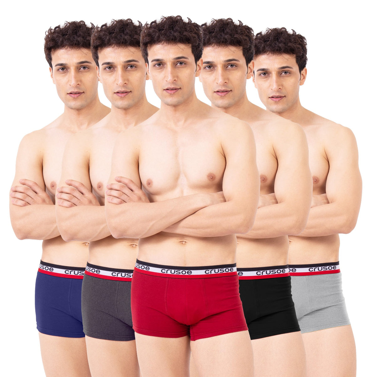 Solid Trunk - Premium Cotton & Label-Free Comfort – Pack of 5